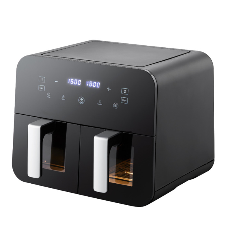 Dual-Zone Air Fryer with Transparent Window & Independent Temperature Control – 8L Digital Display Multifunction Oven CV-F910